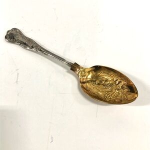 Elegant Silver and Gold Floral Spoon